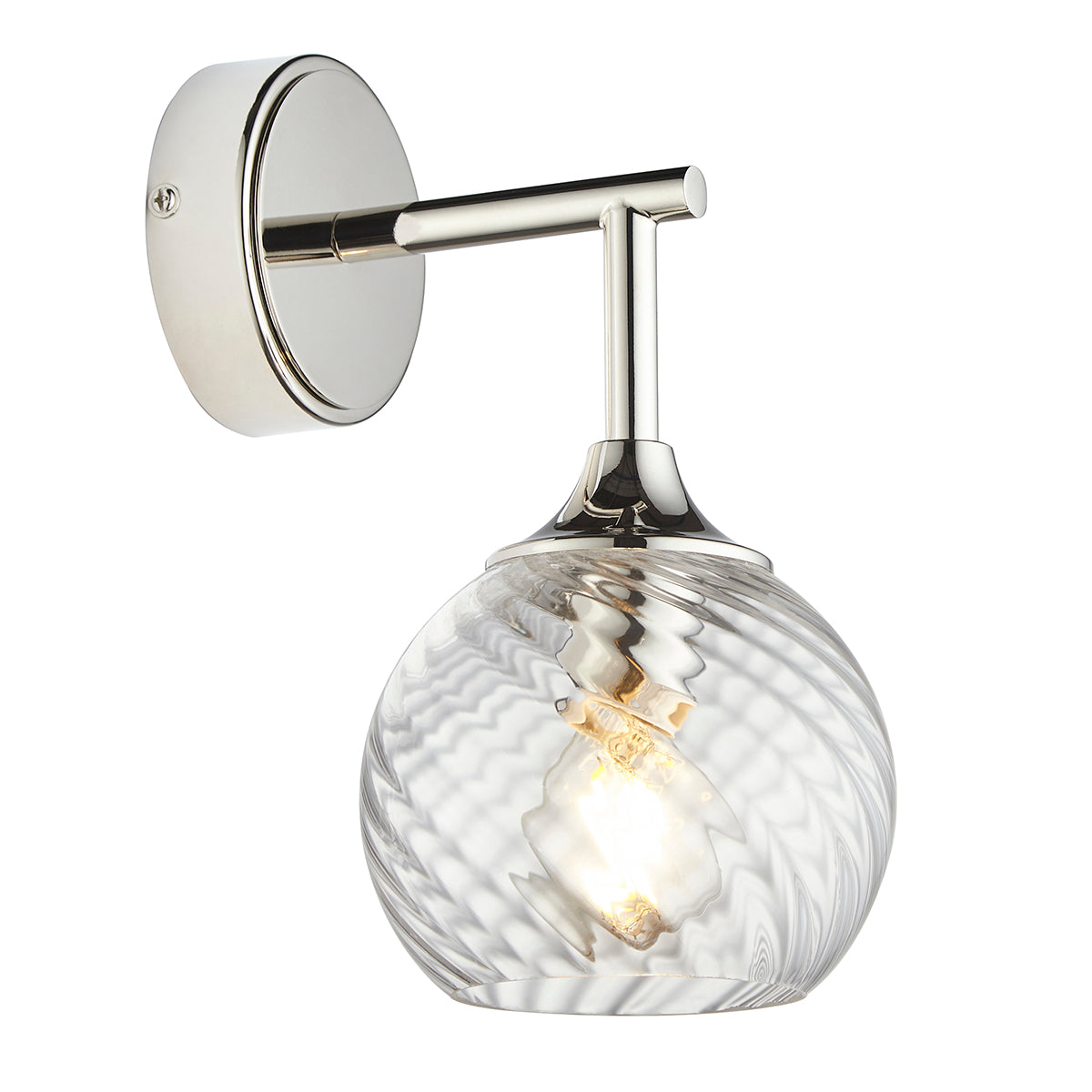 Bright nickel plate & clear spiral glass