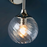 Bright nickel plate & clear spiral glass