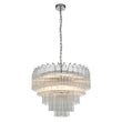 Bright nickel plate & clear ribbed glass