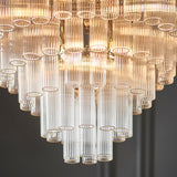 Bright nickel plate & clear ribbed glass