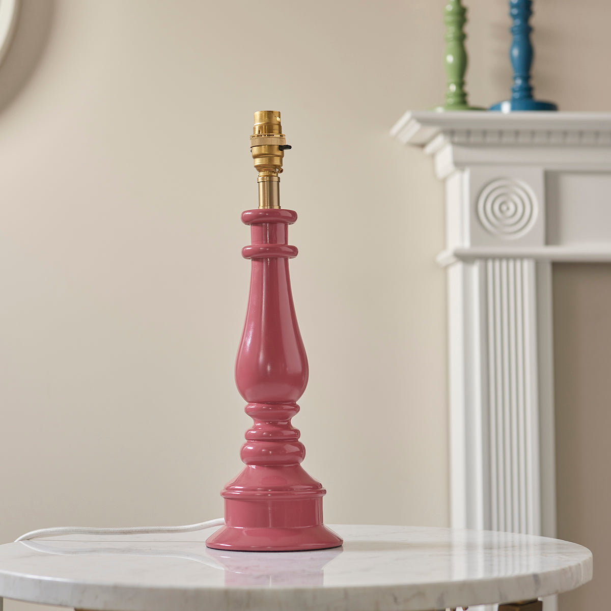 Pink clay & warm brass plate