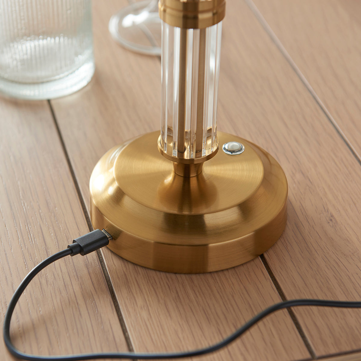 Brushed aged brass plate & clear acrylic