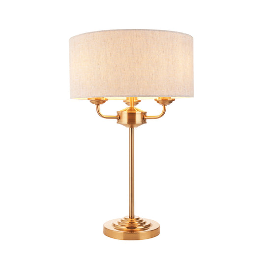 Vintage brass & natural linen