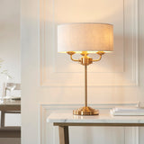 Vintage brass & natural linen
