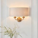 Vintage brass & natural linen