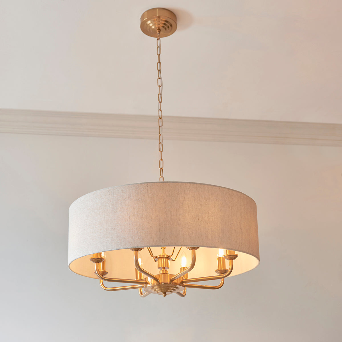 Vintage brass & natural linen