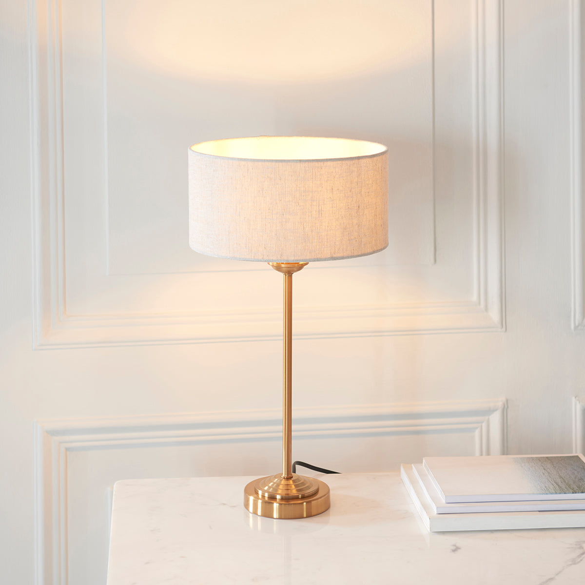 Vintage brass & natural linen