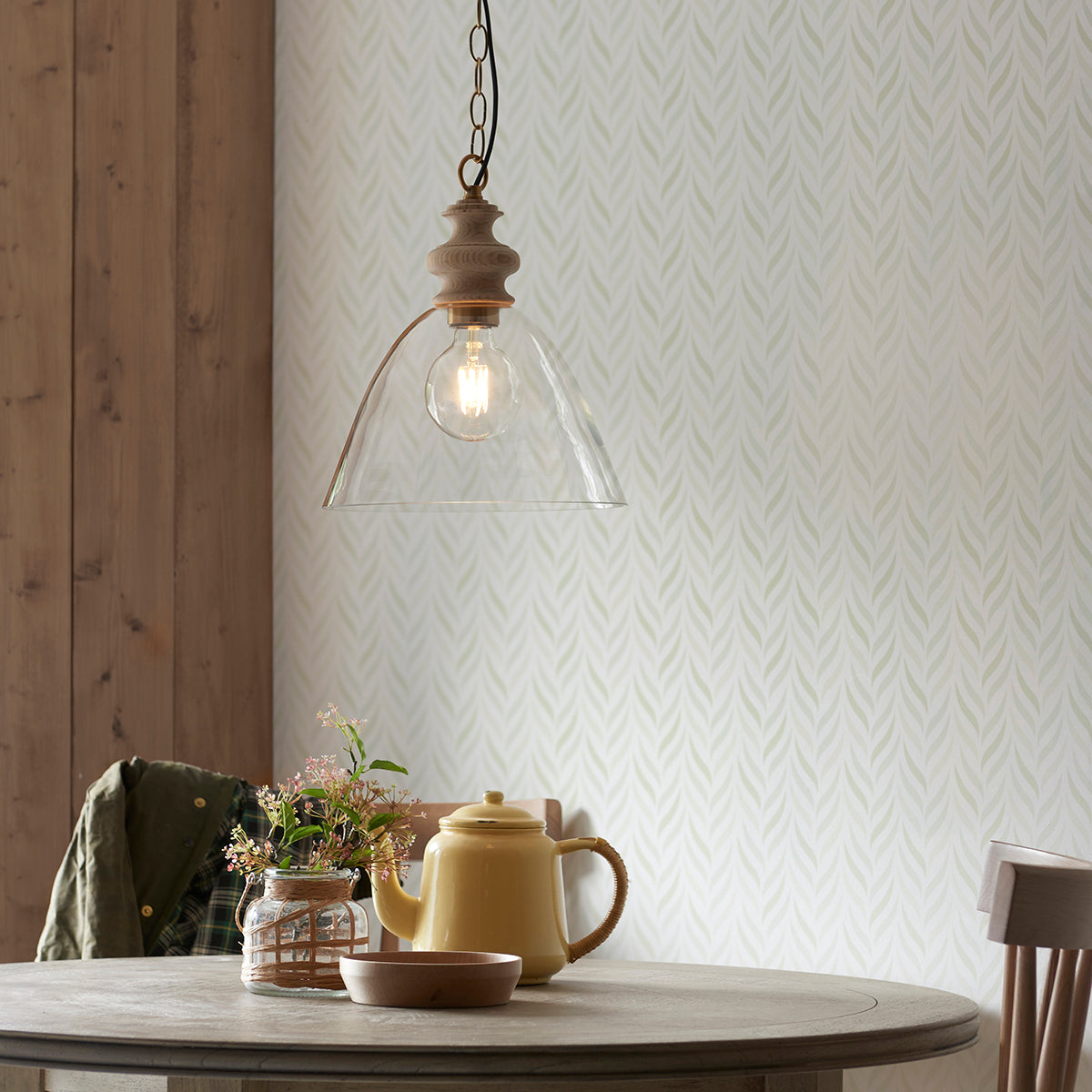 Natural ash, brushed aged brass plate