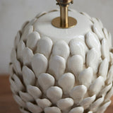 Ivory crackle glaze & brushed aged brass plate