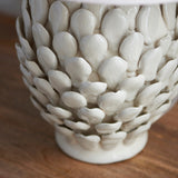 Ivory crackle glaze & brushed aged brass plate