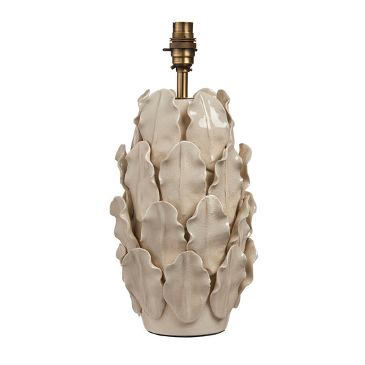 Ivory crackle glaze & brushed aged brass plate