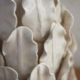 Ivory crackle glaze & brushed aged brass plate
