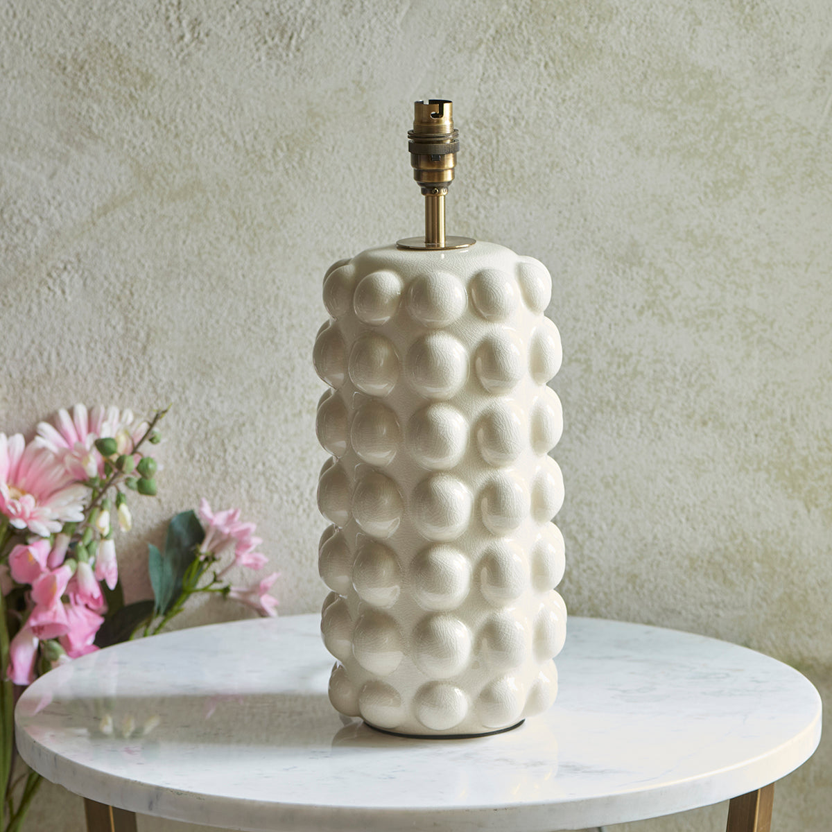 White crackle glaze & brushed aged brass plate