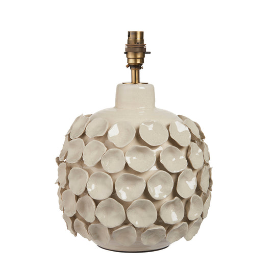 Ivory crackle glaze & brushed aged brass plate