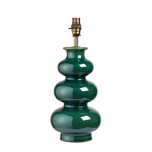 Gloss green reactive glaze & brushed aged brass plate