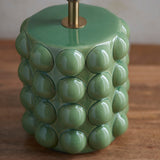 Olive green glaze & brushed aged brass plate