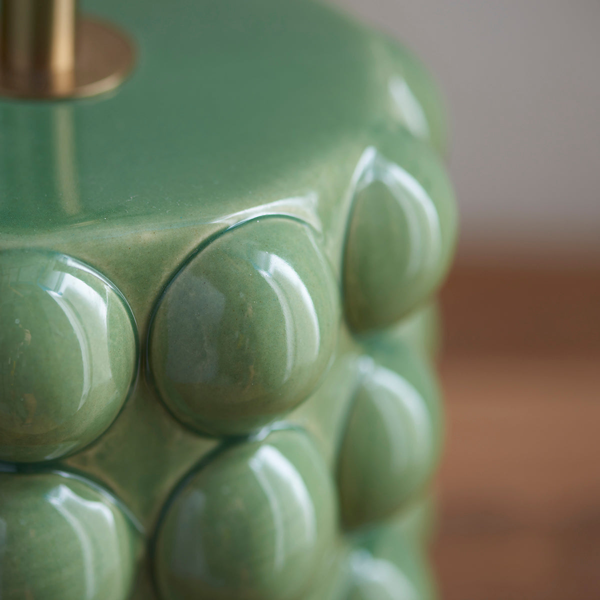 Olive green glaze & brushed aged brass plate