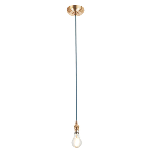 Brushed aged brass plate & blue flex