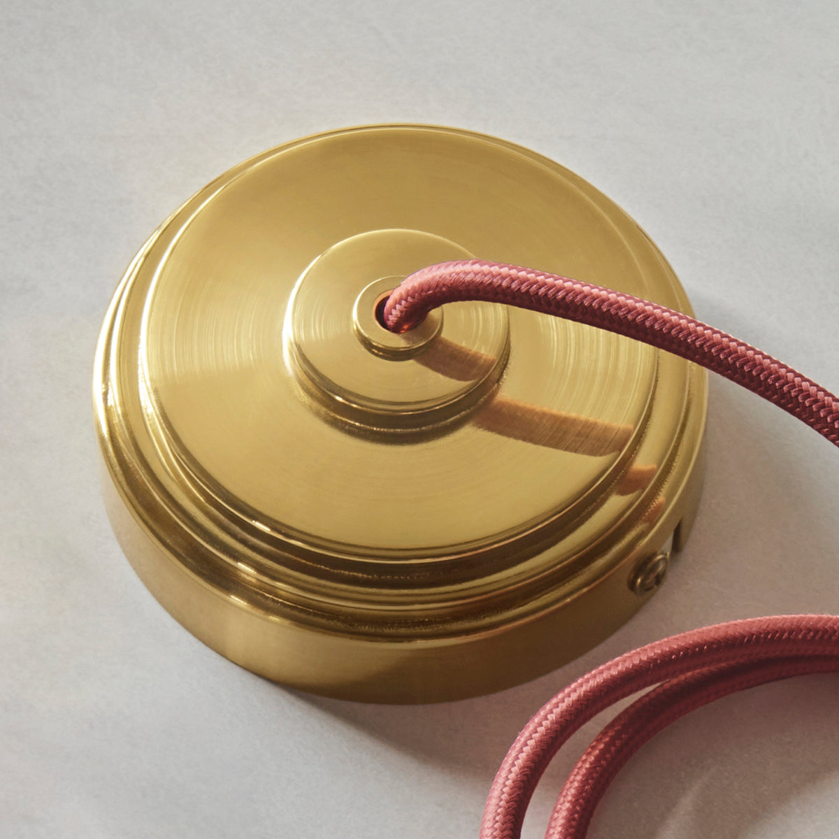 Brushed aged brass plate & red flex