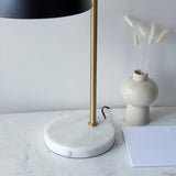 Matt black, antique brass plate & grey marble
