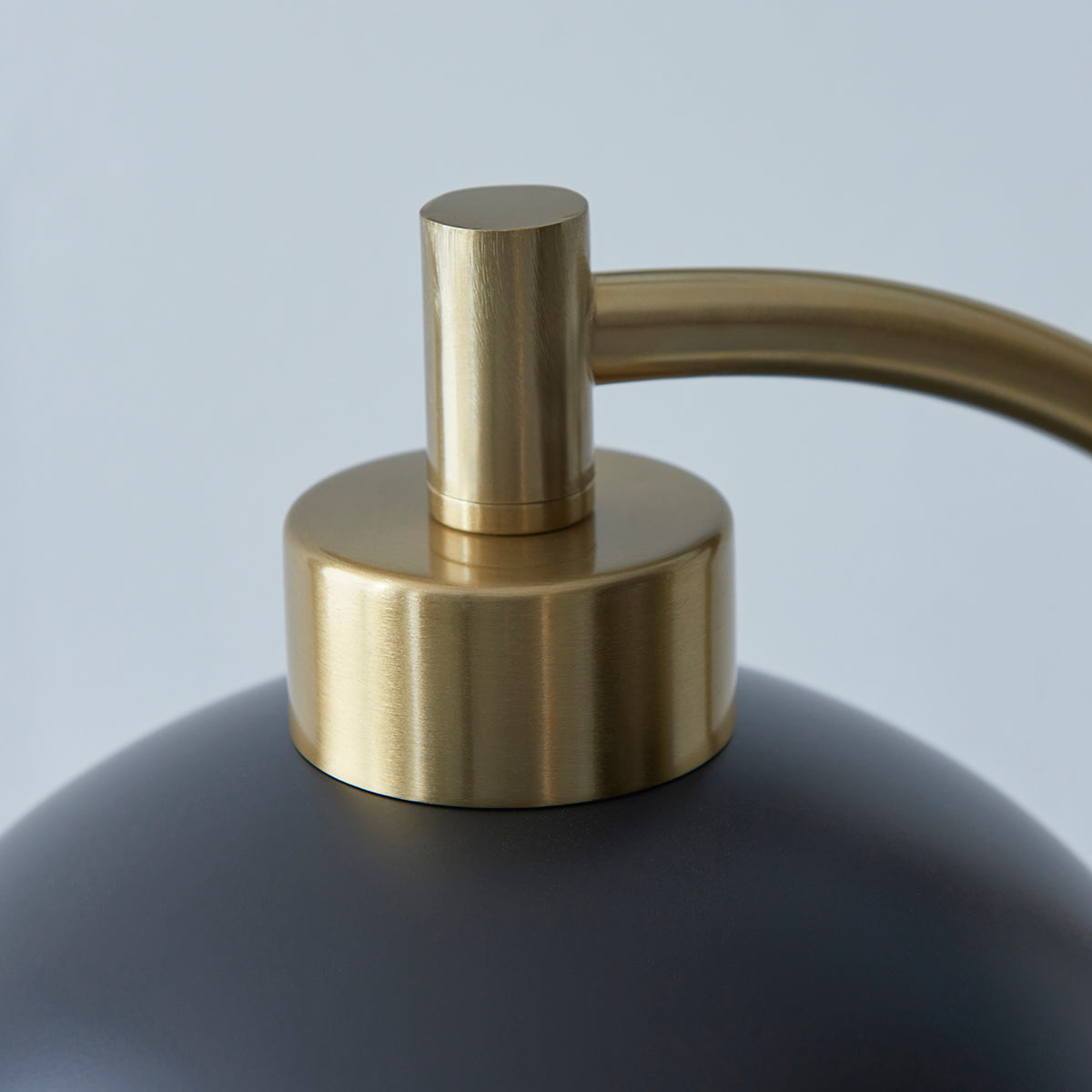 Matt black, antique brass plate & grey marble
