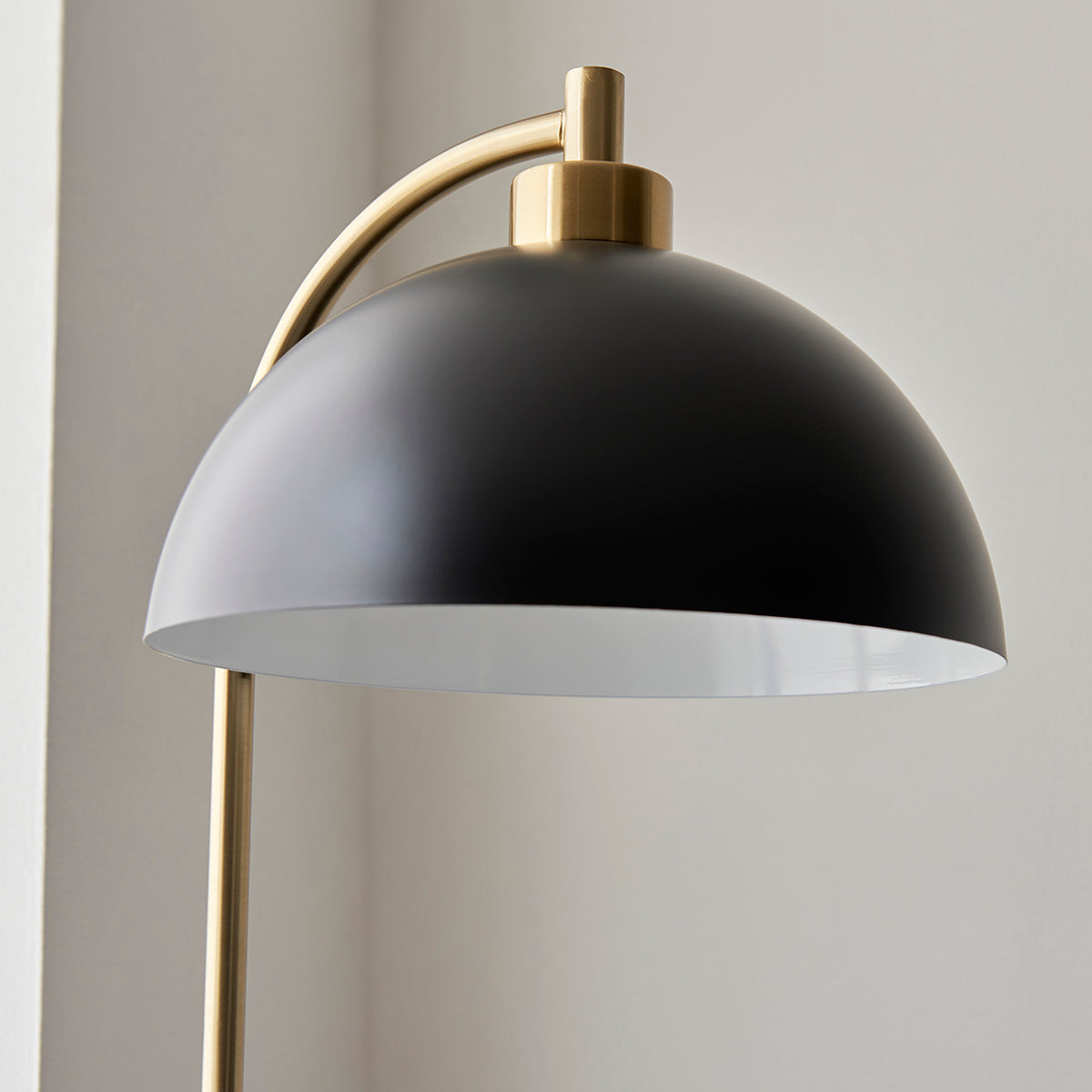 Matt black, antique brass plate & grey marble