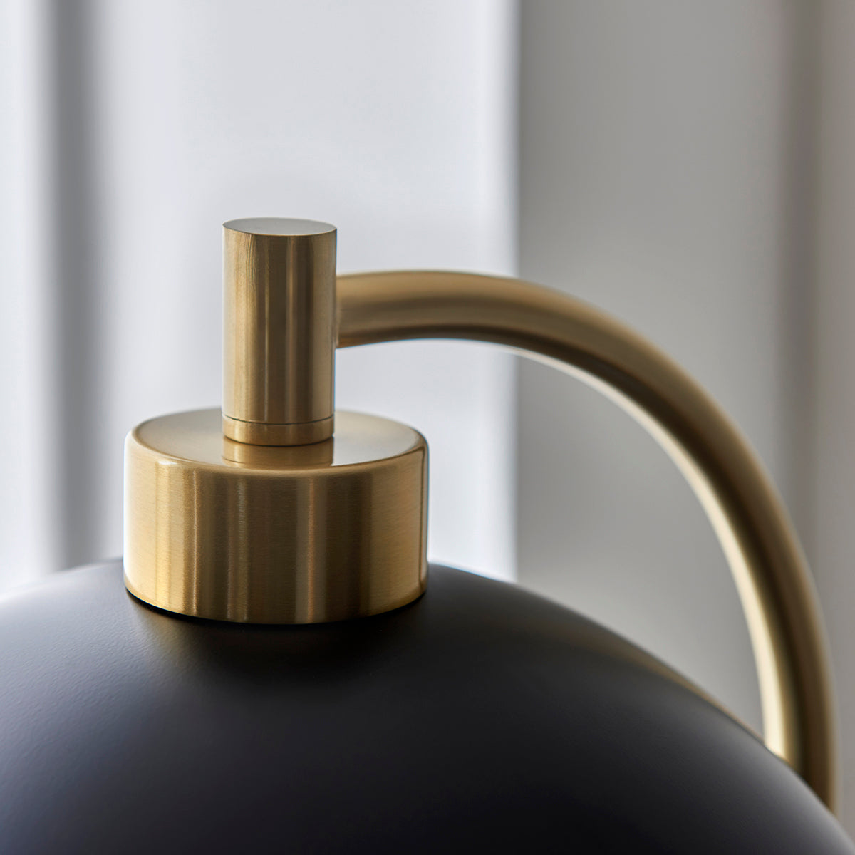 Matt black, antique brass plate & grey marble