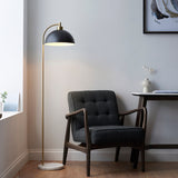 Matt black, antique brass plate & grey marble