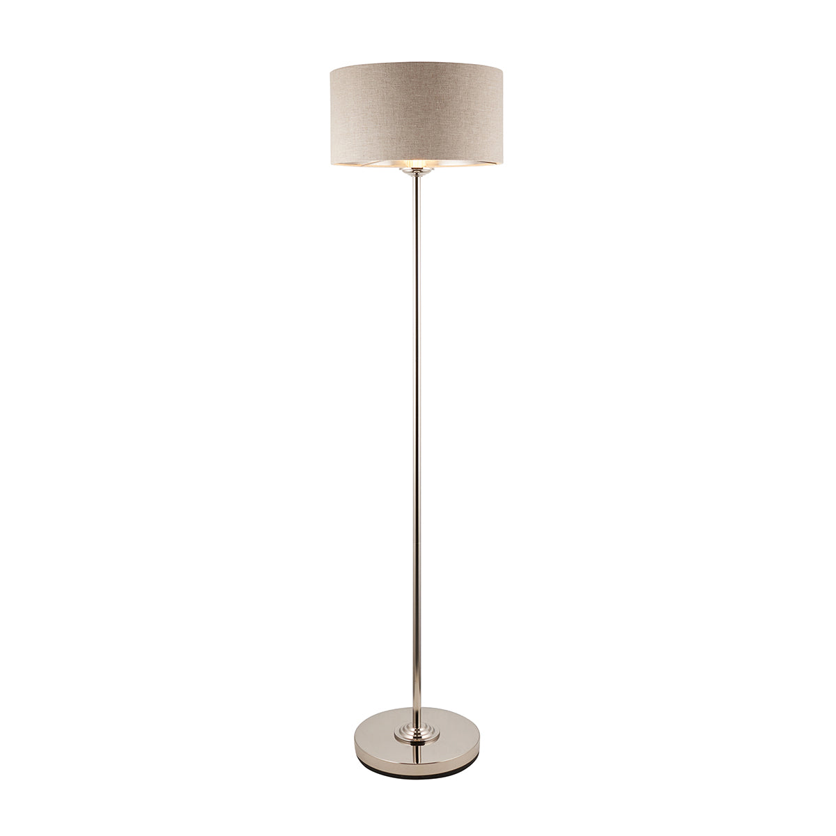 Brushed chrome plate & natural linen