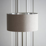 Brushed chrome plate & natural linen