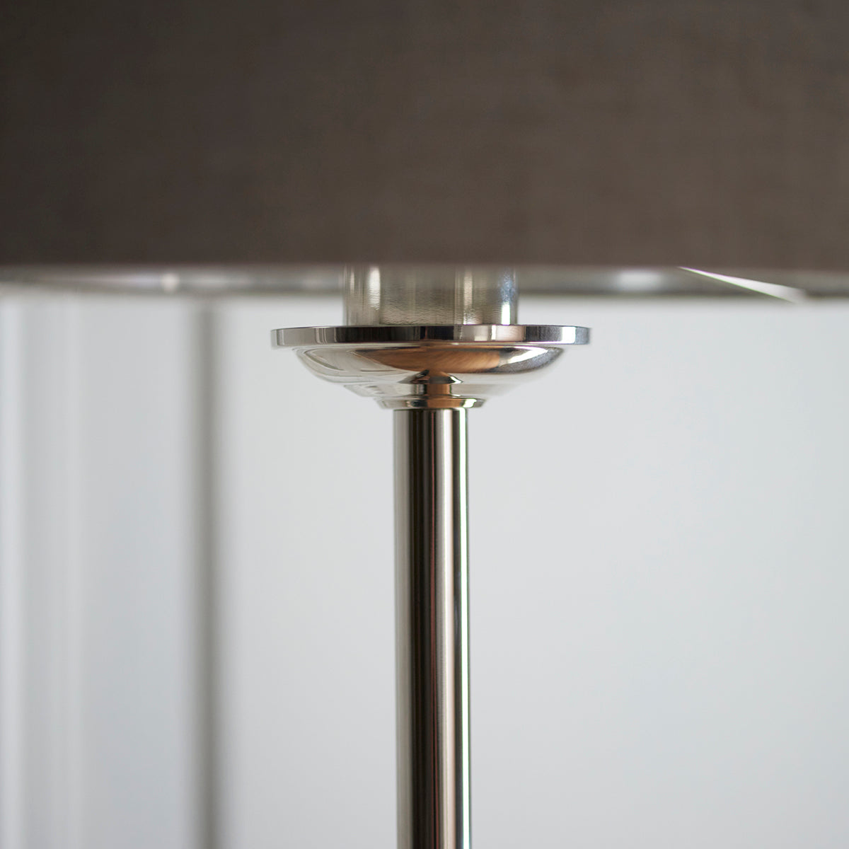 Brushed chrome plate & natural linen