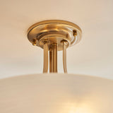 Brushed aged brass plate & white glass