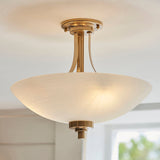 Brushed aged brass plate & white glass