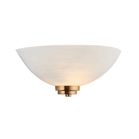 Brushed aged brass plate & white glass