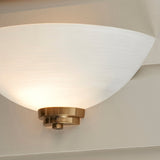 Brushed aged brass plate & white glass
