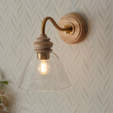 Natural ash, brushed aged brass plate
