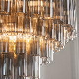 Satin brass plate & smokey grey lustre glass