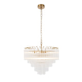Satin brass plate & clear ribbed glass