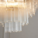 Satin brass plate & clear ribbed glass