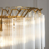 Satin brass plate & clear ribbed glass