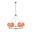 Brushed Aged Brass Plate & Apricot Orange Fabric