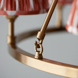 Brushed Aged Brass Plate & Apricot Orange Fabric