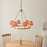Brushed Aged Brass Plate & Apricot Orange Fabric