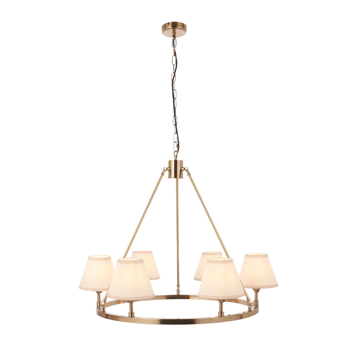 Brushed Aged Brass Plate & Vintage White Fabric
