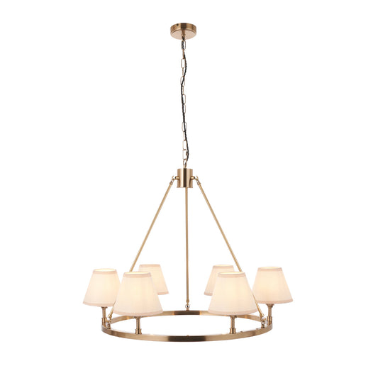 Brushed Aged Brass Plate & Vintage White Fabric