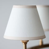 Brushed Aged Brass Plate & Vintage White Fabric