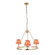 Brushed Aged Brass Plate & Apricot Orange Fabric