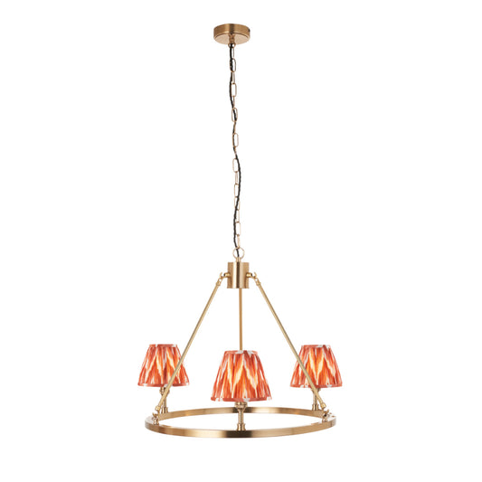 Brushed Aged Brass Plate & Apricot Orange Fabric