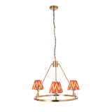 Brushed Aged Brass Plate & Apricot Orange Fabric