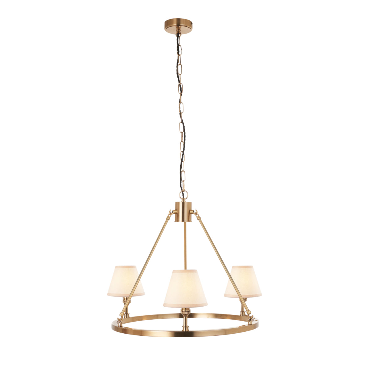 Brushed Aged Brass Plate & Vintage White Fabric